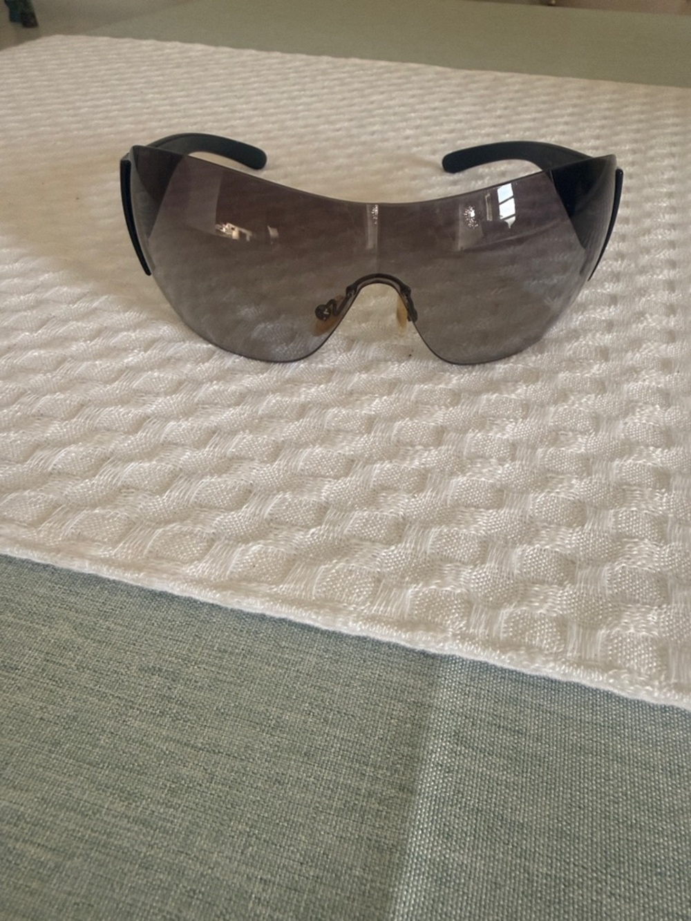 Prada Black Frame Sunglasses with Gray Gradient Lenses